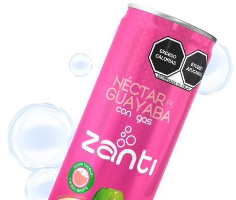 Néctar de guayaba con gas