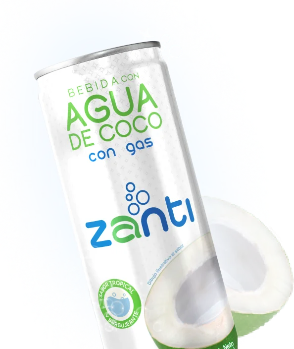 Agua de coco con gas